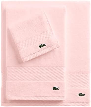 Lacoste Heritage 100% Supima Cotton Bath Towel, Light Pink, 30" x 54" – Highly Absorbent & Quick Drying, Premium Super Soft Bath Towel, Bathroom Essential, Gift for All Occasions, Machine Washable