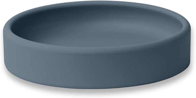 APLAINR Solid Plate, Weighted Baby Toddler Plate, Silicone Plates for Baby, No-Division Kid Plates, Microwave & Dishwasher Safe Silicone Plate for Toddlers, No BPA, Blue Hour