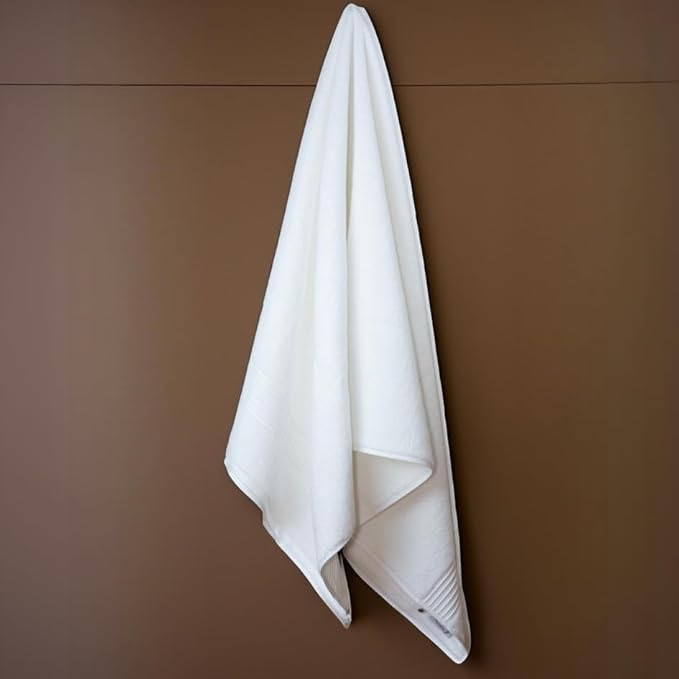 Milara Turkish Super-Plush Bath Towels Set 2-Piece | Premium Cotton Bath Towel Set Absorbent, Durable with Hanging Loops | White Color Turkish Bath Towels, (27 x 54 Inches)