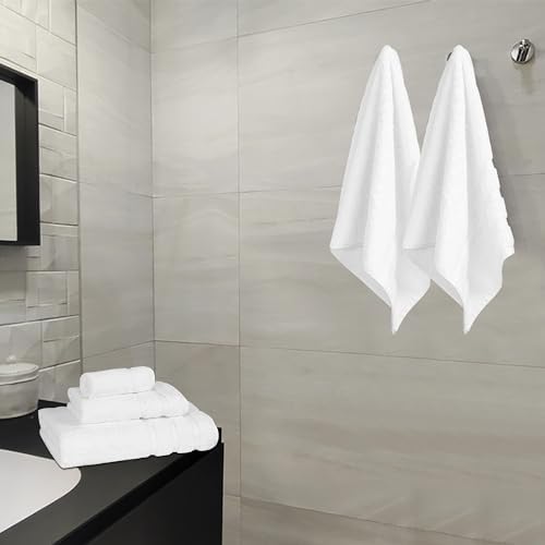 6-Piece 600 GSM Turkish Cotton Towel Set – Luxury Soft & Absorbent Bath Towels, Hand Towels & Washcloths – Premium Bathroom Essentials for Home, Guest Bath & Apartments