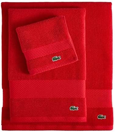 Lacoste Heritage 100% Supima Cotton Wash Cloth, Formula One, 13" x 13" – Highly Absorbent & Quick Drying, Premium Super Soft Bath Towel, Bathroom Essential, Gift for All Occasions, Machine Washable