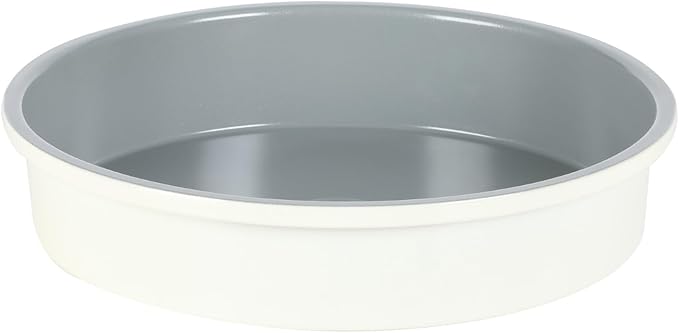 Sur La Table Kitchen Essentials Bake Sale 9 Inch PFOA, PFAS, PTFE Free Nonstick Round Cake Pan - Linen White