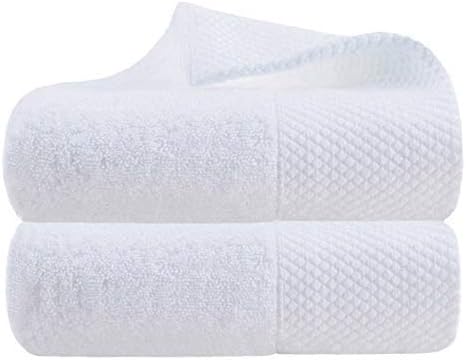 Lin Cotton Hand Towels, Soft & Highly Absorbent Hand Towel for Bathroom,White 2 Pack,14 x 30 Inch