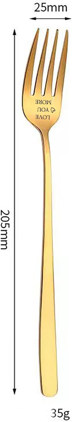 Love You More - Anniversary Birthday Gifts for Couple, Christmas Gifts, Personalized table forks, Pack of 1, black