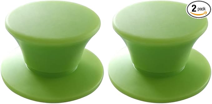 JoyTube Universal Pot Pan Lids Replacement Knob, Silicone Heat Resistant Pan Cover Holding Handles BPA Free Dishwasher Safe Fits Skillets and Kitchen Cookware (Pack of Two-Green)