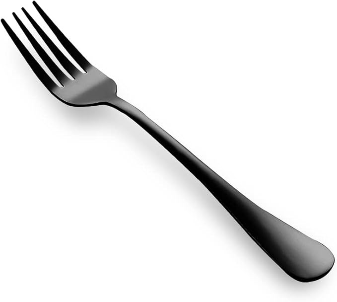 12Pcs Black Stainless Steel Dinner Forks, Silverware Forks, Flatware Forks Set Of 12, Dishwasher Safe