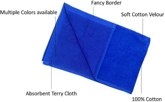 16x26 | 3-Pack | Terry Velour Towels, Bath Towels, Washcloths | Cotton | Face Towels, Bathroom use, Gym and spa Towel | Bathroom Towels (Royal, 3)