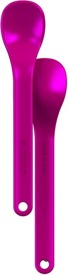 TalkTools Smooth Magenta Spoons | Provides oral awareness during feeding | Encourages lip closure | Normalize acceptance of foods with a variety of textures - 12 Pack