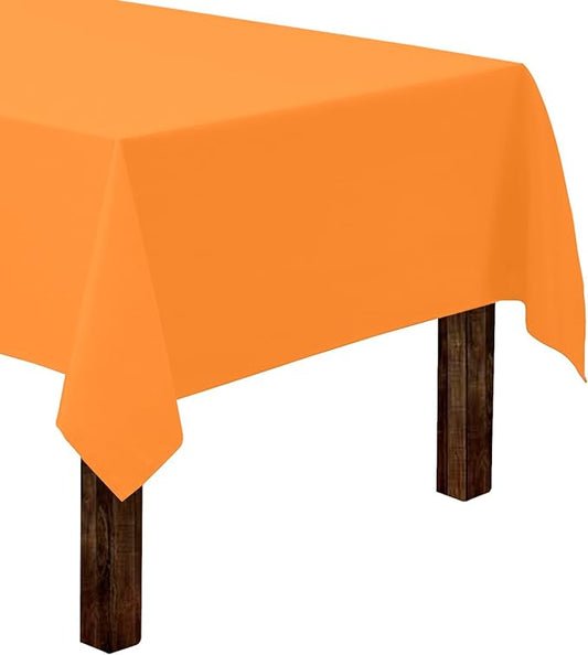 Gee Di Moda Rectangle Tablecloth - 60 x 102 Inch Orange Table Cloth for 6 Foot Rectangle Tables - Heavy Duty Washable Fabric - for Holiday Party, Dinner, Weddings, Baby Shower & Events
