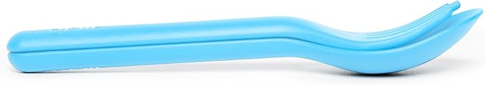Omie OmieBox Kids Utensils Set with Case - 2 Piece Plastic, Reusable Fork and Spoon Silverware with Pod for Kids (Blue)