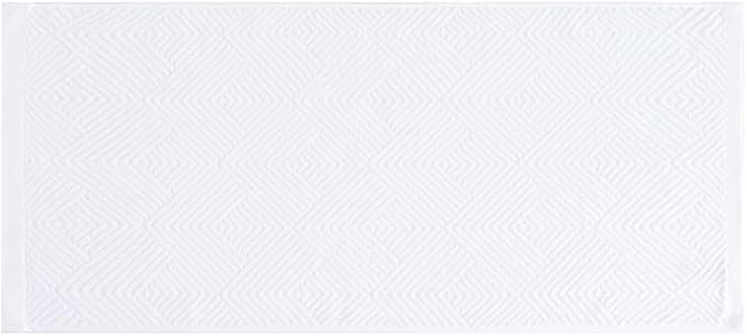 sense gnosis White Hand Towel Set of 2 Terry Striped Weave Pattern Ultra Absorbent Super Soft 100% Cotton Hand Towel for Bathroom 13 X 29 Inch