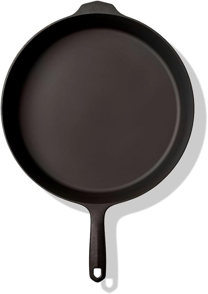 Field Company 13.37 Inch (Extra Large) Cast Iron Skillet – No.12, Perfect for 6-8 Servings, Lightweight & Smooth, Preseasoned with Organic Oil – Made in USA, Non-Toxic, Vintage Design