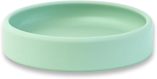 APLAINR Solid Plate, Weighted Baby Toddler Plate, Silicone Plates for Baby, No-Division Kid Plates, Microwave & Dishwasher Safe Silicone Plate for Toddlers, No BPA, Matcha Green