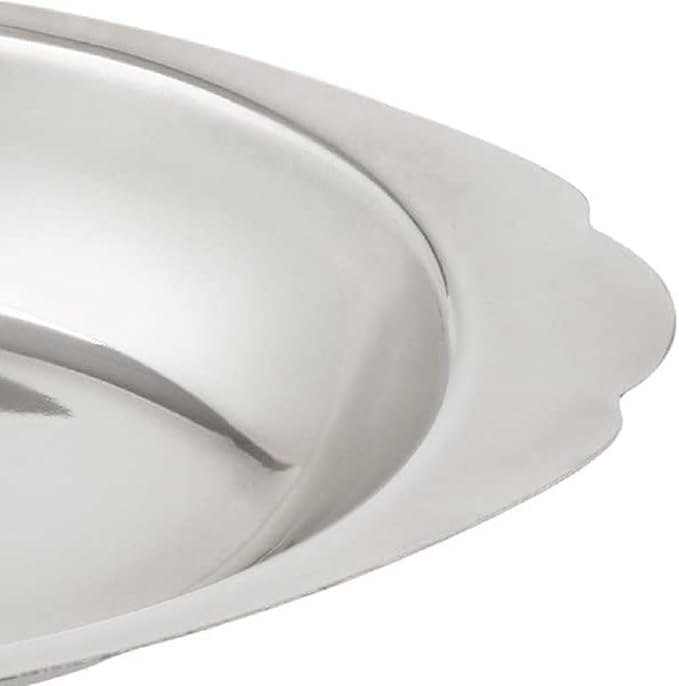 TrueCraftware-20 oz Stainless Steel Oval Au Gratin Dish 0.7mm Thickness Set of 6- Casserole Dish Banana Split Bowls Single Serving Casserole Dishes Small Individual Gratin Dish