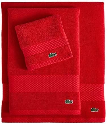 Lacoste Heritage 100% Supima Cotton Hand Towel, Formula One, 16" x 30" – Highly Absorbent & Quick Drying, Premium Super Soft Bath Towel, Bathroom Essential, Gift for All Occasions, Machine Washable