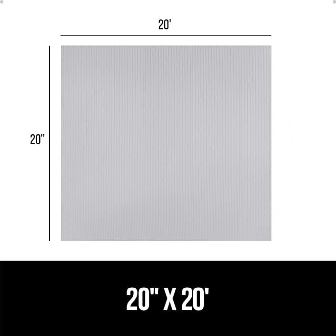 GORILLA GRIP DuraGuard Shelf Liner, 20x20 Non-Adhesive Cabinet Liners for Kitchen Drawers, Shelves, Refrigerator, Pantry Storage, Bathroom Closet, Durable Waterproof BPA Free Ribbed Plastic, Lt Gray