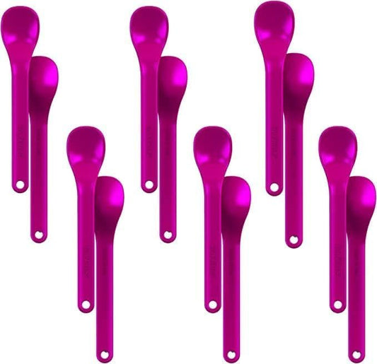 TalkTools Smooth Magenta Spoons | Provides oral awareness during feeding | Encourages lip closure | Normalize acceptance of foods with a variety of textures - 12 Pack