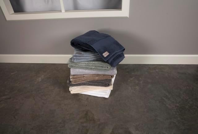 Maisonette Elegance 100% Organic Cotton Turkish Bathroom Towels Set, Ideal Quick Dry Luxury Washcloths, Hand & Large Bath Towels for Shower (6 Pack), Light Gray (Shore)