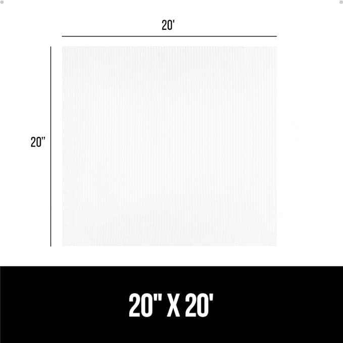 GORILLA GRIP DuraGuard Shelf Liner, 20x20 Non-Adhesive Cabinet Liners for Kitchen Drawers, Shelves, Refrigerator, Pantry Storage, Bathroom Closet, Durable Waterproof BPA Free Ribbed Plastic, Clear