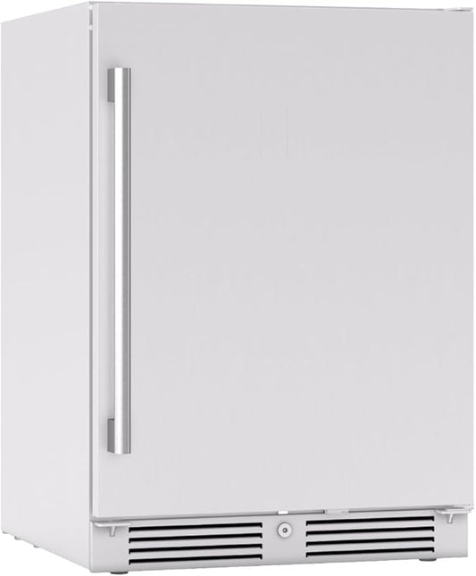 Zephyr Presrv 24 Inch Outdoor Wine Fridge & Beverage Refrigerator Single Zone Under Counter - Drink Chiller Freestanding Stainless Steel Door - 136 cans (Single-Zone Outdoor Wine & Beverage Cooler)