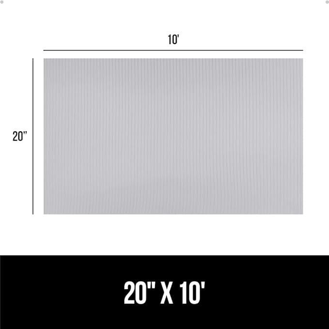 GORILLA GRIP DuraGuard Shelf Liner, Non-Adhesive Cabinet Liners for Kitchen Drawers, Shelves, Refrigerator, Pantry Storage, Bathroom Closet, Durable Waterproof BPA Free Ribbed Plastic, 20x10 Lt Gray