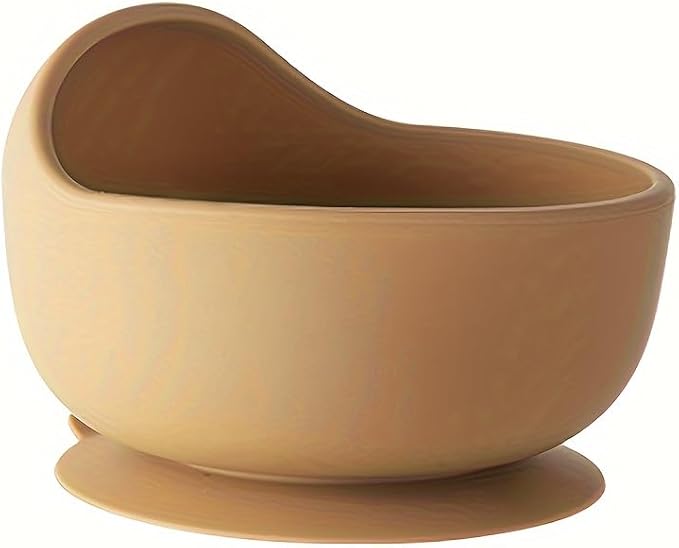 6-Piece Baby Feeding Set, Silicone Baby Mealtime Kit for Food-Grade Strong Suction Baby Plate+Baby Cup+ Bib+Fork+Spoon+Bowl, Toddler Eating Essentials Washable Parenting Gift Idea (Yellow)