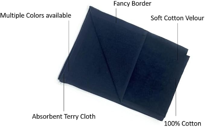 16x26 | 3-Pack | Terry Velour Towels, Bath Towels, Washcloths | Cotton | Face Towels, Bathroom use, Gym and spa Towel | Bathroom Towels (Black, 3)