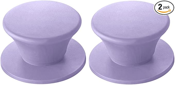 JoyTube Universal Pot Pan Lids Replacement Knob, Silicone Heat Resistant Pan Cover Holding Handles BPA Free Dishwasher Safe Fits Skillets and Kitchen Cookware (Pack of Two-Purple)