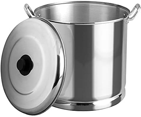 Vasconia 27.5-Quart Steamer Pot (Aluminum) with Tray & Aluminum Lid for Most Stoves (Hand-Wash only) Large Stock Pot for Tamales, Steaming, Boiling & Frying - Makes Seafood, Pasta, Veggies & More