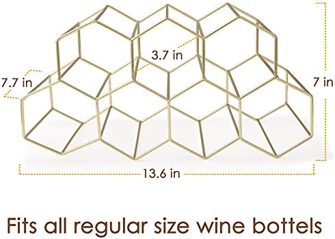 Countertop Wine Storage - Freestanding 7 Bottle Metal Holder with Modern Design for Kitchen or Wine Cellar
