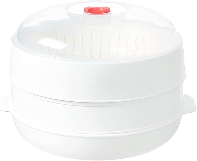 Microwave Vegetable Steamer, Microwave Steamer for Vegetables, Microwave Heating Bowl, Micro Cookware for Cooking (2 - Layer)
