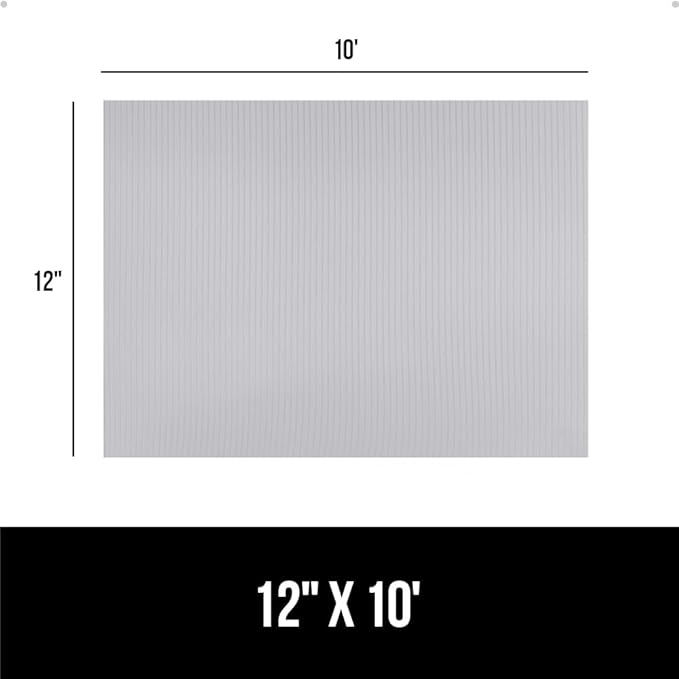 GORILLA GRIP DuraGuard Shelf Liner, Non-Adhesive Cabinet Liners for Kitchen Drawers, Shelves, Refrigerator, Pantry Storage, Bathroom Closet, Durable Waterproof BPA Free Ribbed Plastic, 12x10 Lt Gray