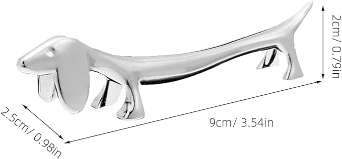 BESTonZON Dog Shape Chopstick Rest Metal Puppy Cutlery Holder Silver Dachshund Chopstick Rack for Fork Spoon Knife Organizer 3.54 Inch Tableware Accessory for Home Dining