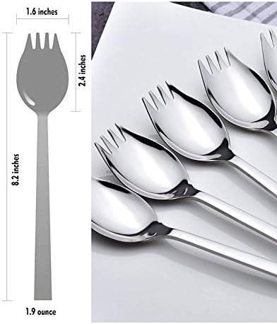 4-pack Stainless Steel Sporks for Everyday Use,Camping Hiking Heavy Duty Flatware set,8.2-inch,7.6-inch,5.9-inch (8.2 inch)