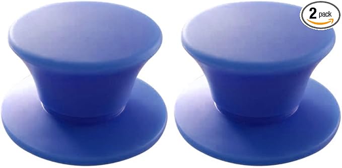 JoyTube Universal Pot Pan Lids Replacement Knob, Silicone Heat Resistant Pan Cover Holding Handles BPA Free Dishwasher Safe Fits Skillets and Kitchen Cookware (Pack of Two-Blue)