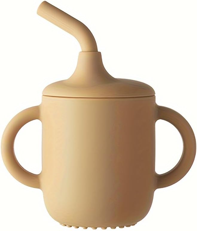 6-Piece Baby Feeding Set, Silicone Baby Mealtime Kit for Food-Grade Strong Suction Baby Plate+Baby Cup+ Bib+Fork+Spoon+Bowl, Toddler Eating Essentials Washable Parenting Gift Idea (Yellow)