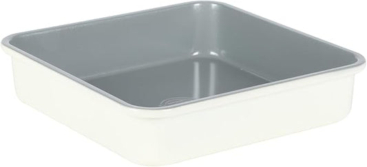 Sur La Table Kitchen Essentials Bake Sale 9 Inch PFOA, PFAS, PTFE Free Nonstick Rectangular Cake Pan - Linen White