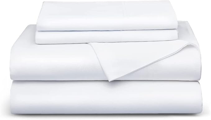 Bedsure King Size Sheet Set, Cooling Sheets, Rayon Derived from Bamboo, Deep Pocket Up to 16", Breathable & Soft, Bed Sheets, Hotel Luxury Silky Bedding for Hot Sleepers, White
