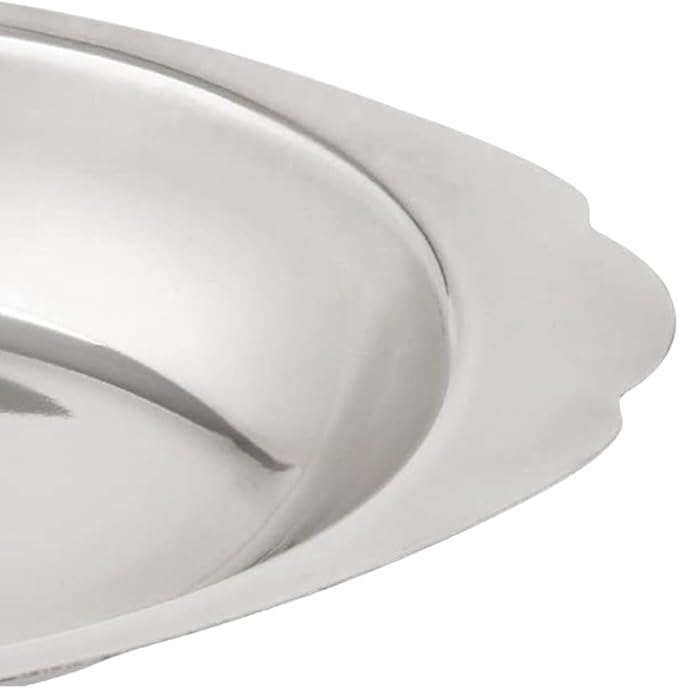 TrueCraftware-12 oz Stainless Steel Oval Au Gratin Dish 0.7mm Thickness Set of 6- Casserole Dish Banana Split Bowls Single Serving Casserole Dishes Small Individual Gratin Dish
