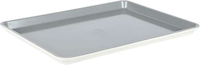 Sur La Table Kitchen Essentials Bake Sale Large 18 X 13 Inch PFA Free Ceramic Nonstick Cookie/Baking Sheet - Linen White