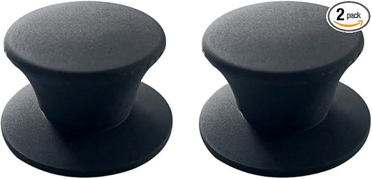 JoyTube Universal Pot Pan Lids Replacement Knob, Silicone Heat Resistant Pan Cover Holding Handles BPA Free Dishwasher Safe Fits Skillets and Kitchen Cookware (Pack of Two-Black)
