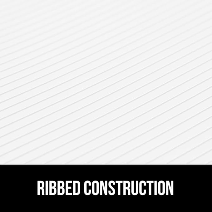 GORILLA GRIP DuraGuard Shelf Liner, Non-Adhesive Cabinet Liners for Kitchen Drawers, Shelves, Refrigerator, Pantry Storage, Bathroom Closet, Durable Waterproof BPA Free Ribbed Plastic, 12x10 White