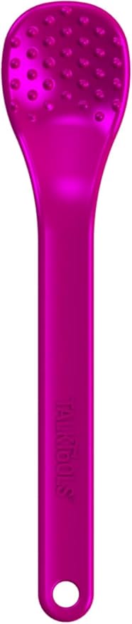 TalkTools Bumpy Magenta Spoons | Provides oral awareness during feeding | Encourages lip closure | Normalize acceptance of foods with a variety of textures - 12 Pack