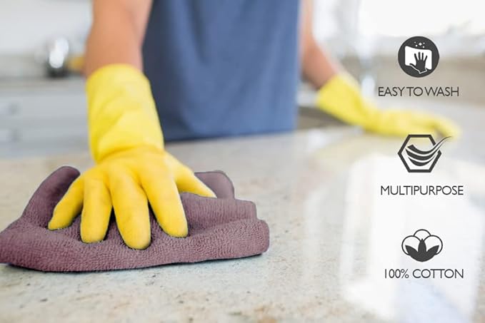 Premium Wash Cloths Pack of 12 (13" x 13") 100% Ring Spun Cotton | Luxury Washcloths | Ultra Soft Face Towels | Highly Absorbent Wash Cloths for face (Purple Ash)