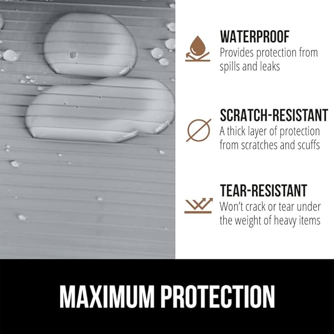 GORILLA GRIP DuraGuard Shelf Liner, 24x30 Non-Adhesive Cabinet Liners for Kitchen Drawers, Shelves, Refrigerator, Pantry Storage, Bathroom Closet, Durable Waterproof BPA Free Ribbed Plastic, Gray