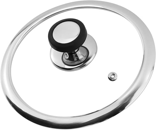 Woogim 7 Inch Pan Lid for Frying Pan Wok Pot Skillet,4mm Clear Tempered Glass Lid with Non-Slip Silicone Handle,Wide - Edge Heat Locking,Pot Cover Kitchen Cooking Necessity