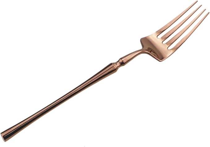 Gugrida Copper Silverware Set, 5-Piece 18/10 Stainless Steel Flatware Cutlery Set for 1,Mirror Finish, Ideal for Wedding Festival Party Home Kitchen, Dishwasher Safe