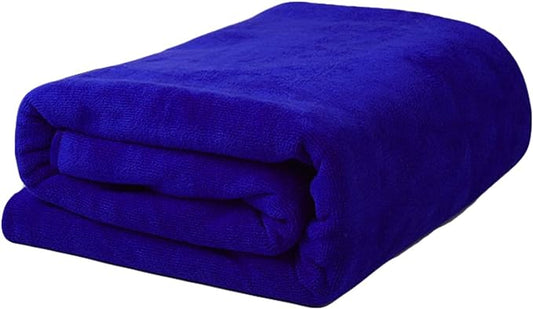 MYLSMPLE Luxury Microfiber Bath Towel Extra Large Bath Sheet Blue Beach Towel Fast Drying Hotel Bathroom Towel (36 Inch X 72 Inch, Dark Blue)