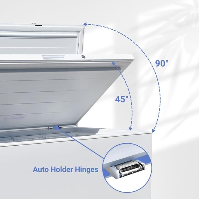 SMETA Chest Freezer 20.5 Cubic Feet Deep Freezer with 2 Baskets, Energy Efficient Freezer Chest Large Capacity Freezer Chest for Kitchen, Home, Basement, Garage Ready Chest Freezer with Wheels, White