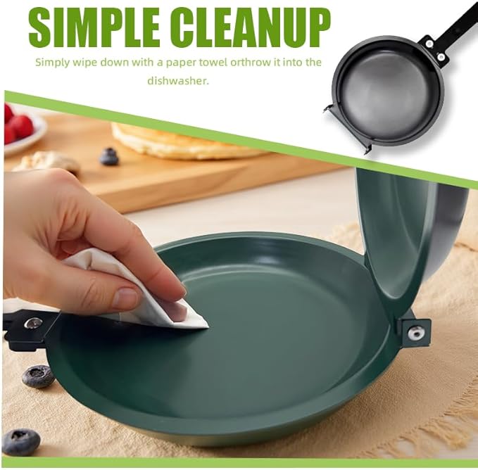 Pancake Maker, Pancake Pan, Double Sided Pan, Steel Nonstick Easy to Flip Pancake Griddle, Sarten Doble Cara Tortilla, Easy-to-clean Double-sided Frying Pan with Flip Design